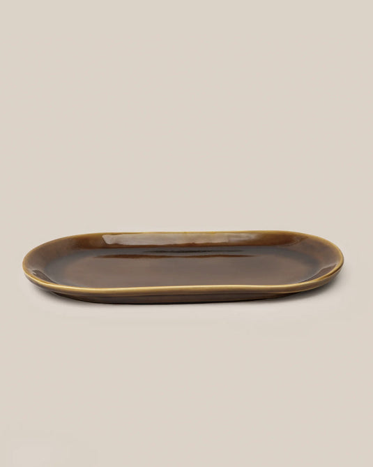 Brown gaia oblong tray